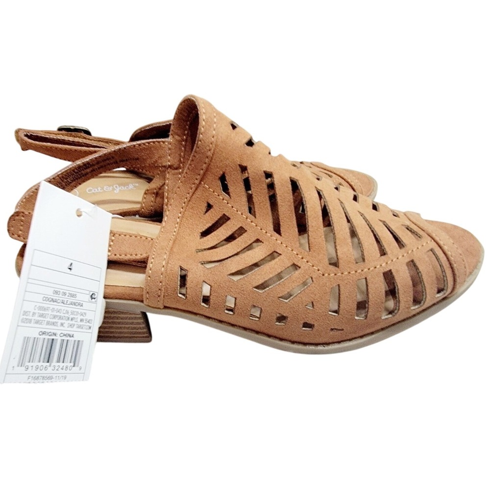 Cat & Jack 4‎ Girls Alejandra Sandals Brown Color: Cognac NWT